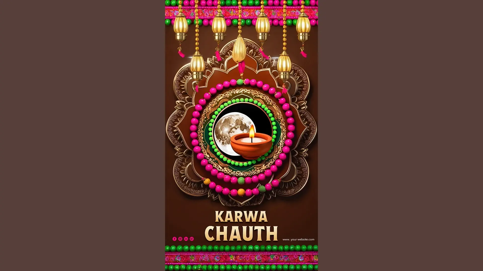 Luxurious Karwa Chauth Instagram Story Card